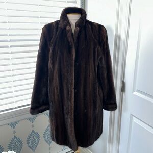 Gorgeous brown genuine mink fur coat size M/L